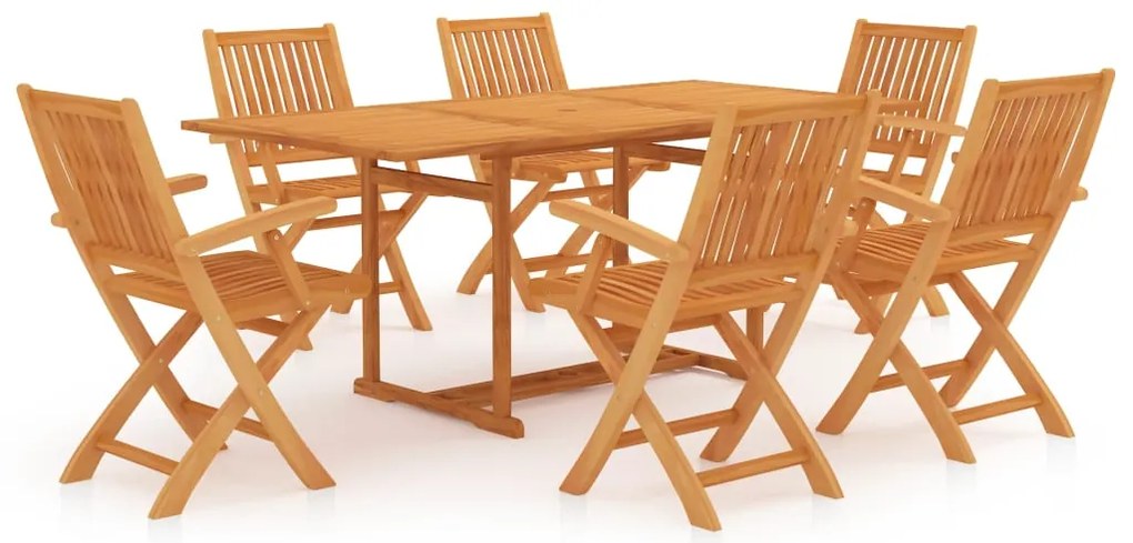vidaXL Set mobilier de grădină, 7 piese, lemn masiv de tec