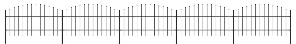 vidaXL Gard de grădină cu vârf tip suliță din oțel 892,5x100 cm, negru