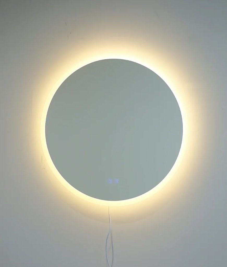 Oglindă baie, Multifuncțională, Iluminare LED Touch, Sistem Dezaburire, 70x70 cm