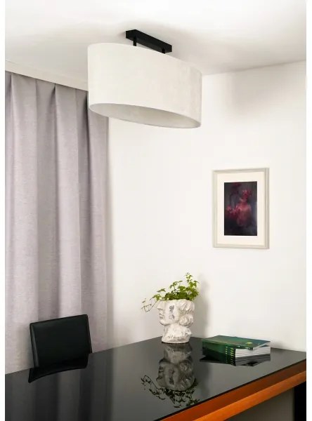 Lustră aplicată Duolla OVAL 2xE27/15W/230V gri