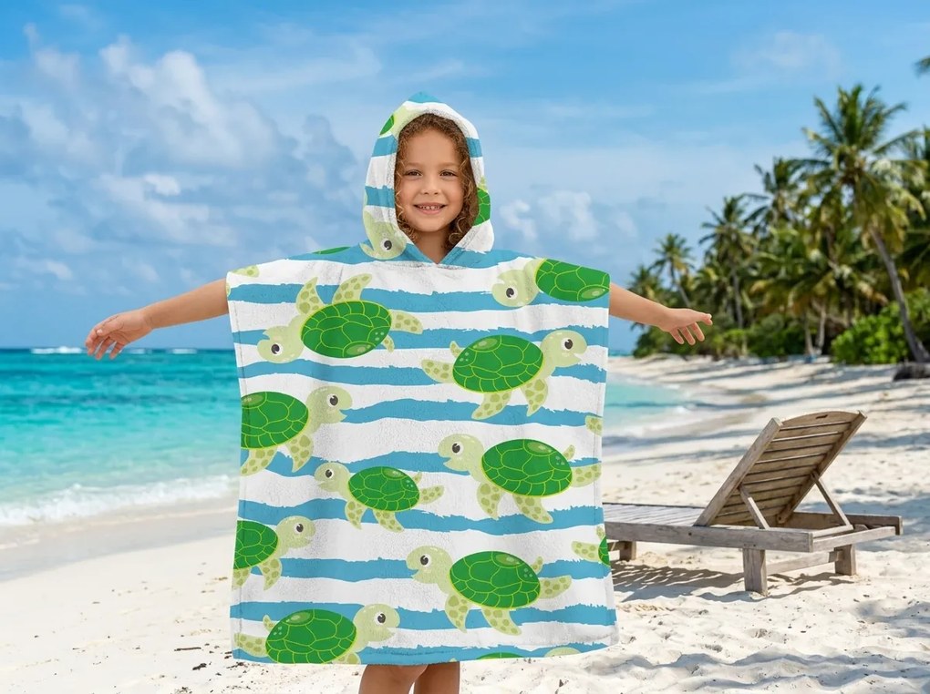 Poncho pentru copii TURTLES verde