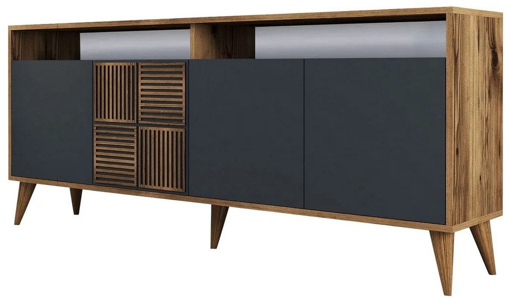 Dulap Milan 2 Walnut and Anthracite