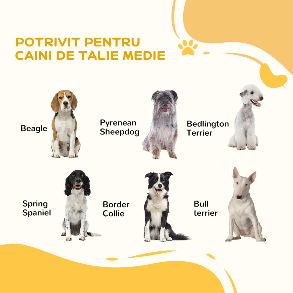 PawHut Poartă câini cu închidere dublă, barieră medie | Aosom Romania