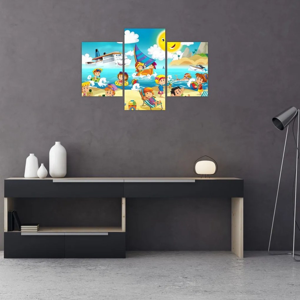 Tablou -Ziua la plajă (90x60 cm)