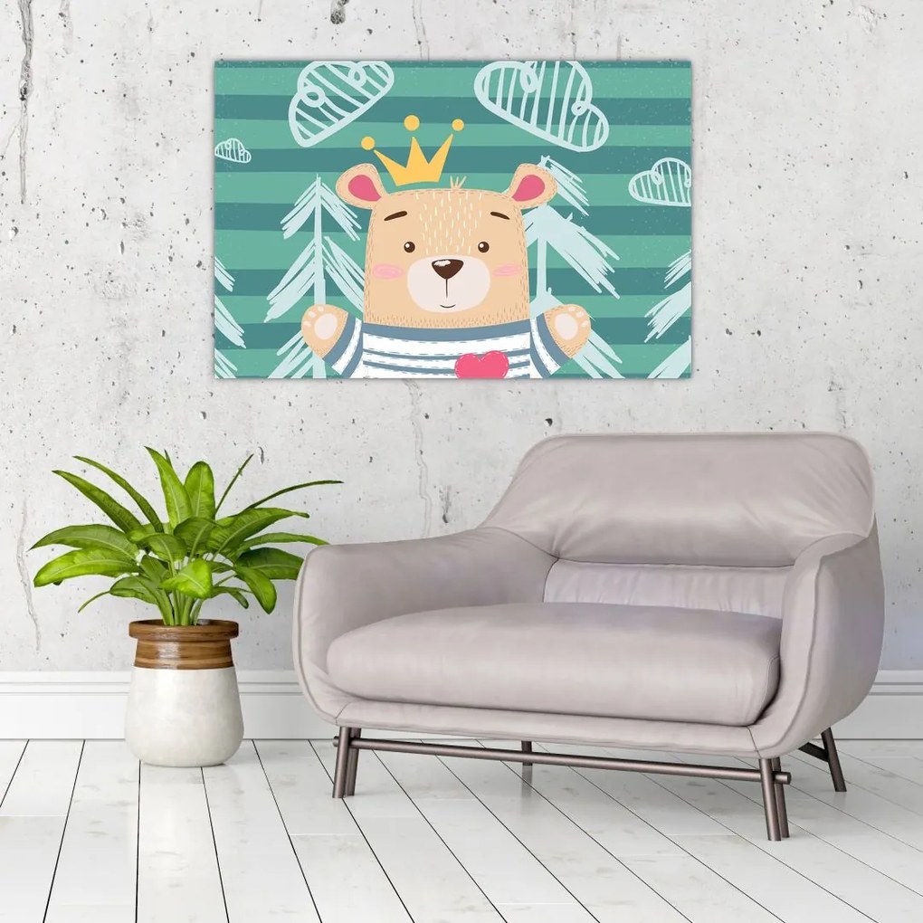 Tablou - Ursulețul în pădure (90x60 cm)