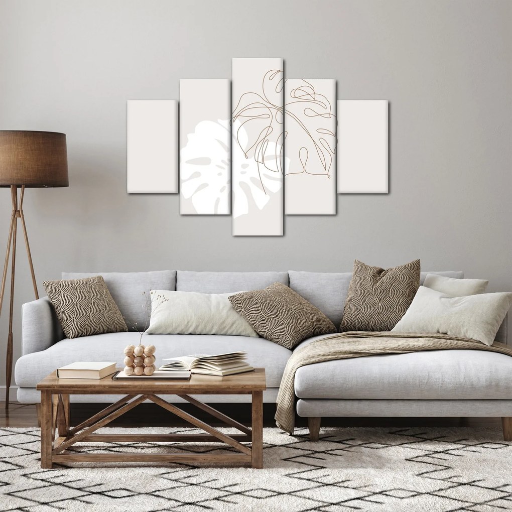 Tablou - Linia de artă monstera N⁰2 (150x105 cm)