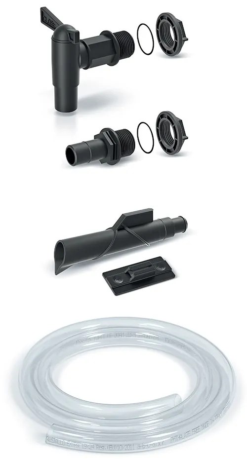 Set accesorii pentru butoaie de apa de ploaie III, 5 piese, negru