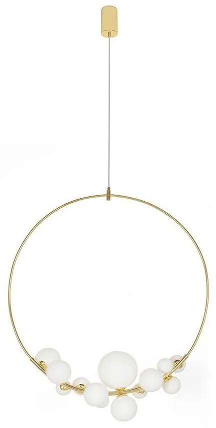 Lustra circulara cu 14 de surse de lumina ROCIO auriu