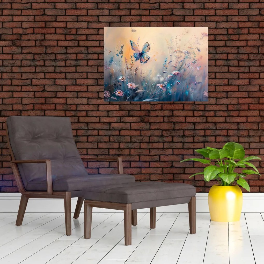 Tablou - Pajiște cu Fluture II (70x50 cm)