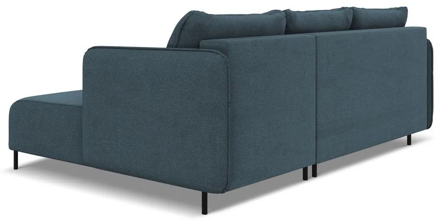 Colțar albastru extensibil/cu spațiu de depozitare (cu colț pe partea dreaptă) Luana – Makamii