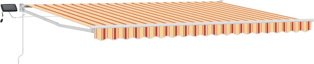 vidaXL Marchiză retractabilă manuală cu led-uri Multicolour 5 x 3 m