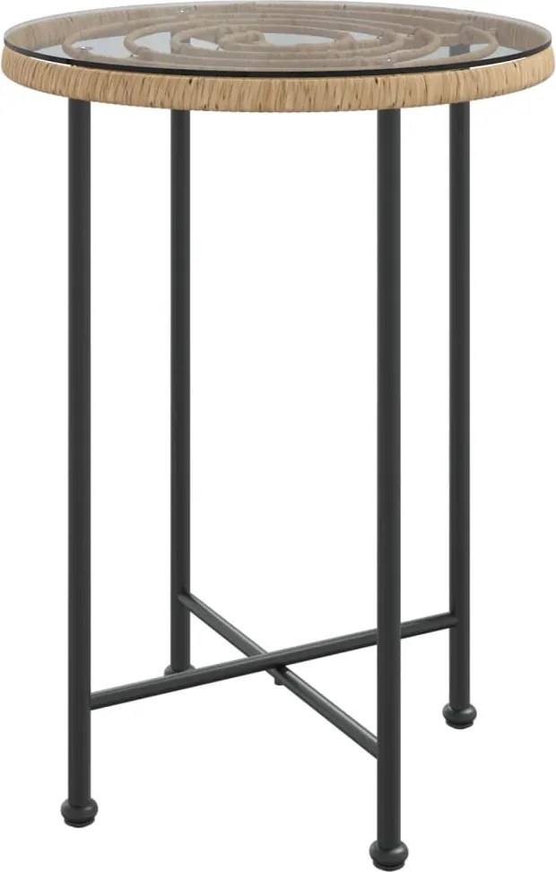 vidaXL Masă de bucătărie, Ø55 cm , sticlă securizată și oțel