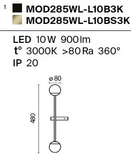 Aplica LED de perete stil minimalist Touch alama