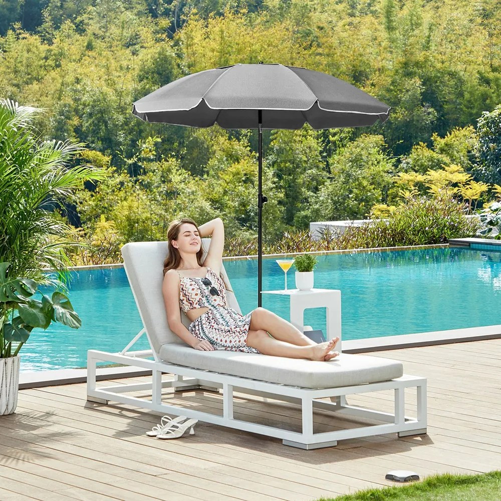Umbrelă SOLARA, Ø160 cm, gri SongmicsHome