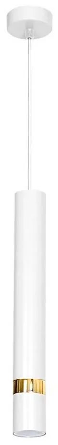 Lustră suspendată pe cablu JOKER, 1xGU10/25W/230V, alb/auriu