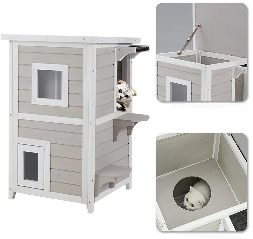 Cusca pisica cu 2 nivele