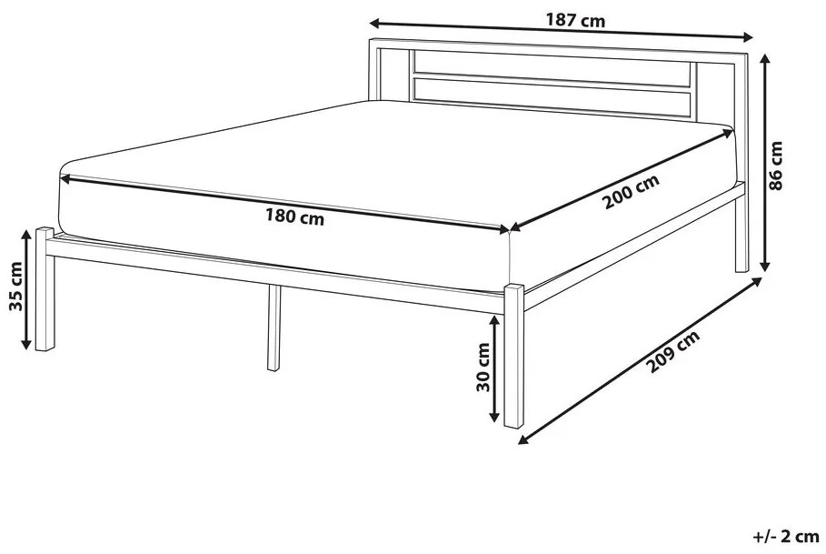 Pat matrimonial 180 cm CONNET (cu somieră) (alb). Promo -19%. 1007226