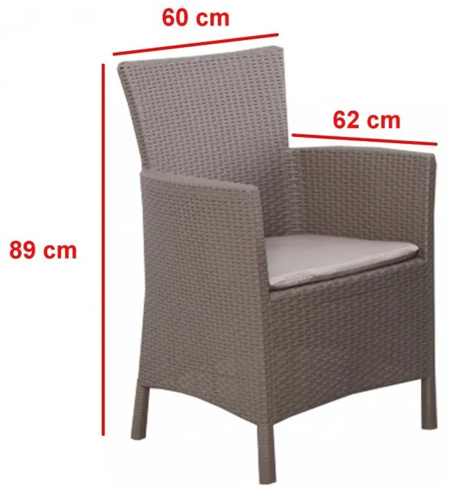 Set de mobilier de grădină Liowa 6+1 în culoarea cappuccino