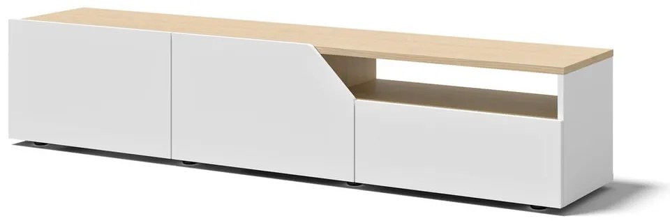 Comodă TV albă/cu aspect de lemn de stejar 180x38 cm Verone - TemaHome