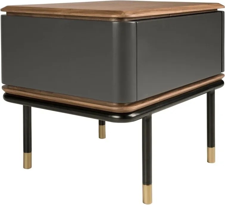 Noptiera deosebita design LUX Dark Grey-Walnut