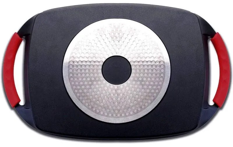 Placa gratar pentru plita si cuptor Royalty Line RL-BTG36M, 36 cm, Doua zone de gatit, Inductie, Negru