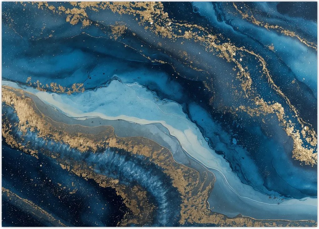 Tablou - Abstracție marmură albastră (70x50 cm)