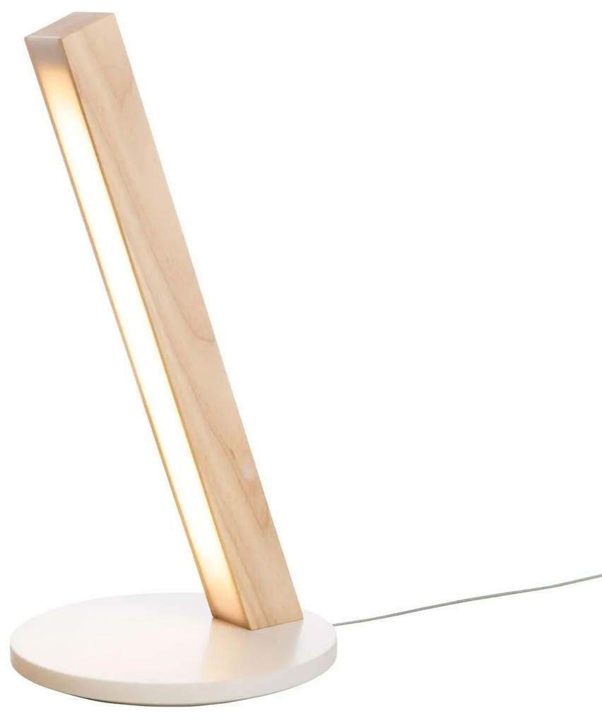 Lampă de masă LED40, 400 mm, mai multe variante - TUNTO Model: nuc  natural, tehnologie wireless QI