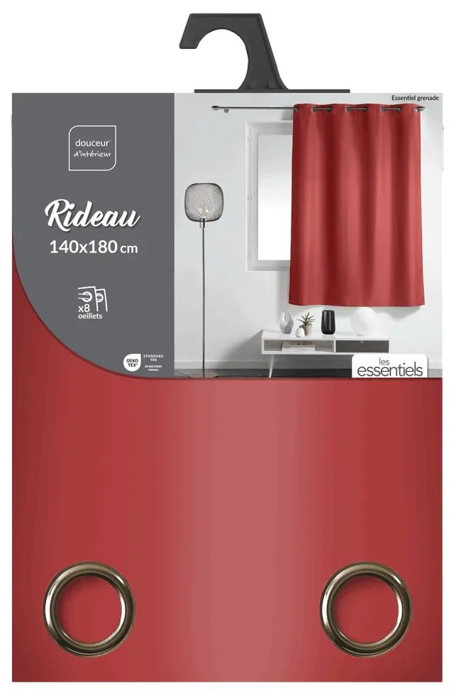 Draperie roșie 140x180 cm Essentiel – douceur d'intérieur