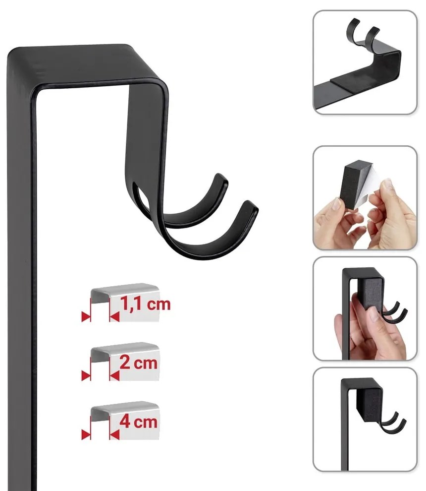 Raft pentru baie negru de agățat din oțel inoxidabil Bribano – Wenko