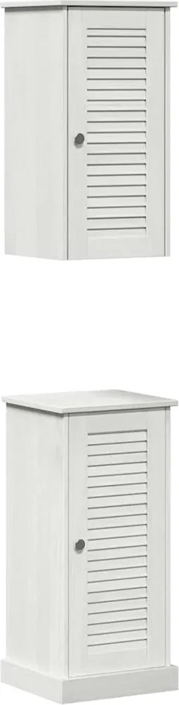 vidaXL Set de mobilier pentru baie cu raft VIGO 2 pcs Alb și Alb Antic