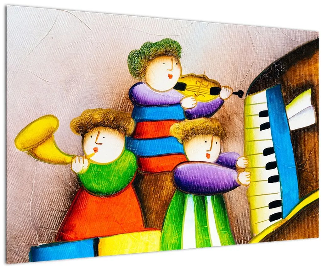 Tablou - Muzicanții, pictură (90x60 cm)