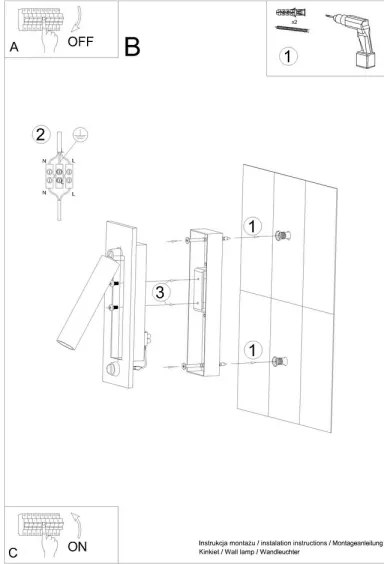 Spot de perete ENIF 1xG9/12W/230V Sollux SL.0956