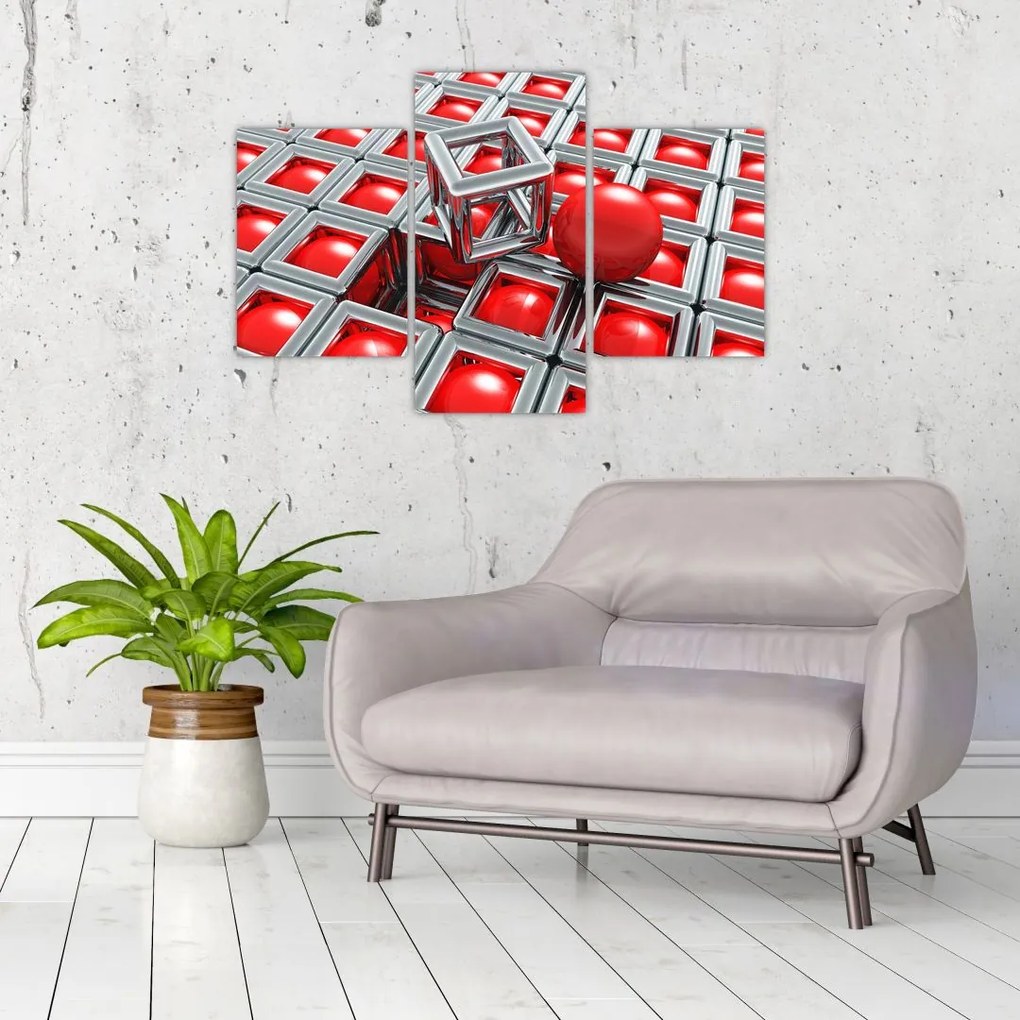 Tablou - Abstract metalic 3D (90x60 cm)