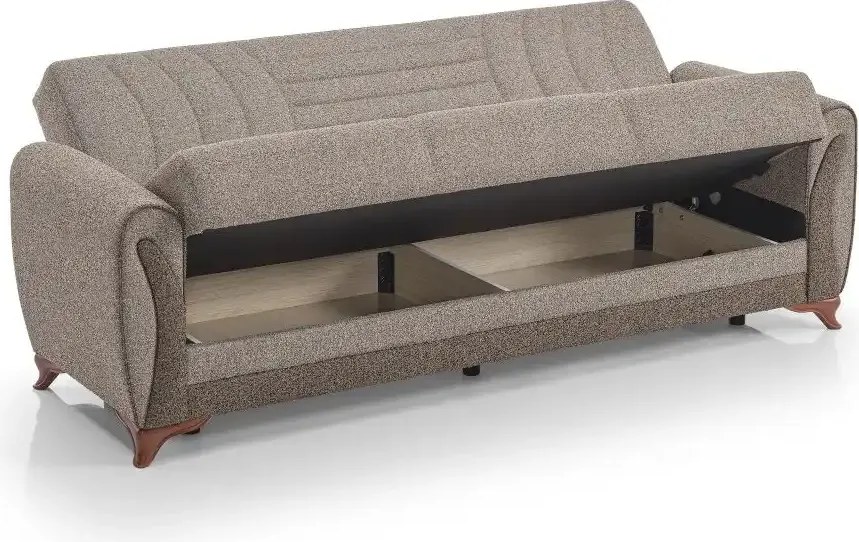 Canapea extensibila 3 locuri cu lada de depozitare Tara Homs, gri