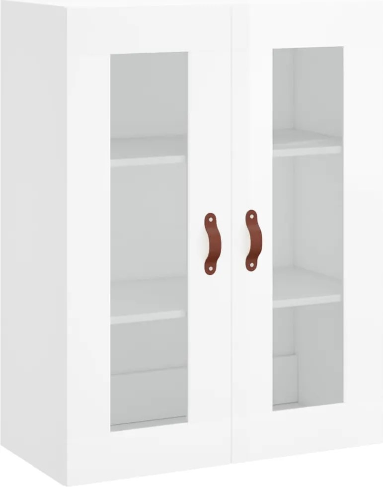 vidaXL Dulap cu montaj pe perete, alb extralucios, 69,5x34x90 cm