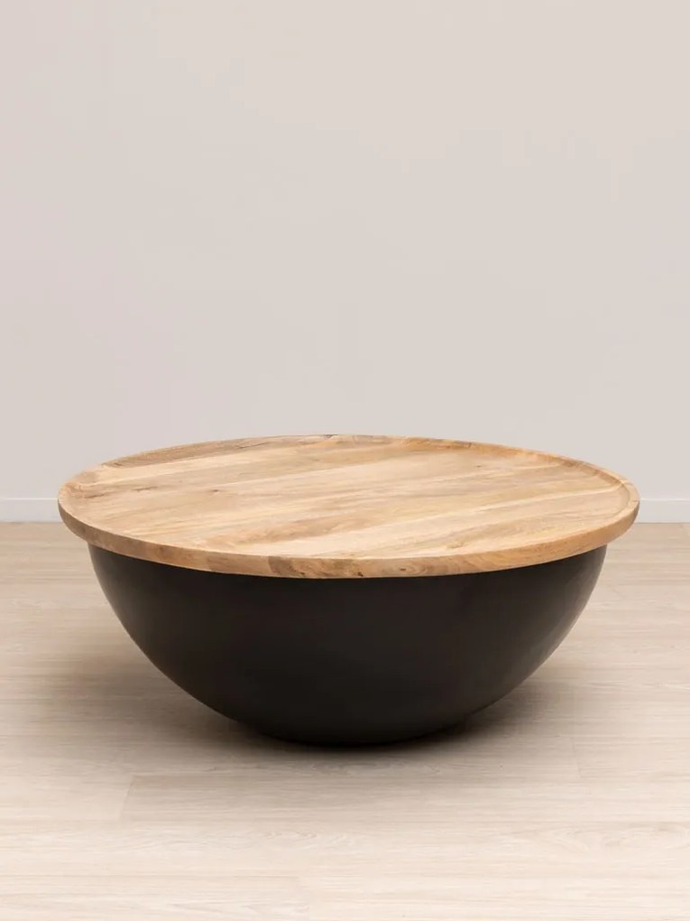 Masuta de cafea, rotunda, din lemn de mango, Sfera