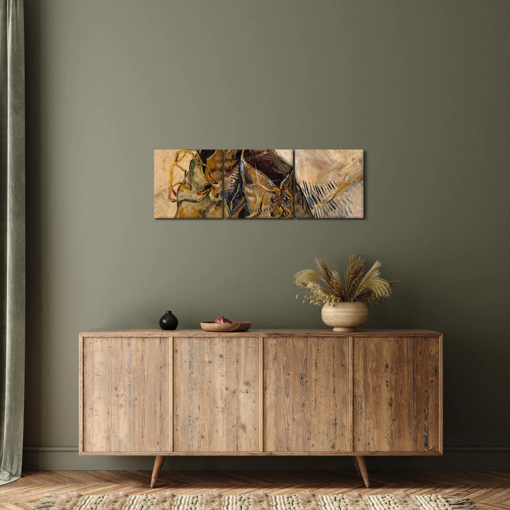 Tablou - Vincent van Gogh, Shoes, reproducere (cu ceas) (90x30 cm)
