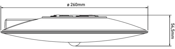 Plafonieră de exterior LED VISTA cu senzor, 15W/230V, Ø 26 cm, IP54, albă