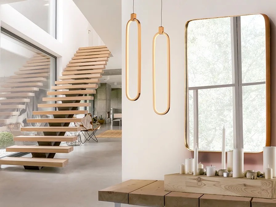 Pendul LED design ultra-modern Colette auriu roze SV-787130