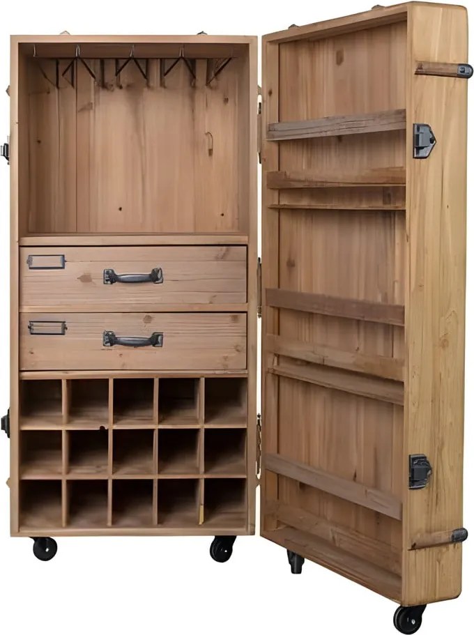 Dulap vinotecă din lemn Dutchbone Lico