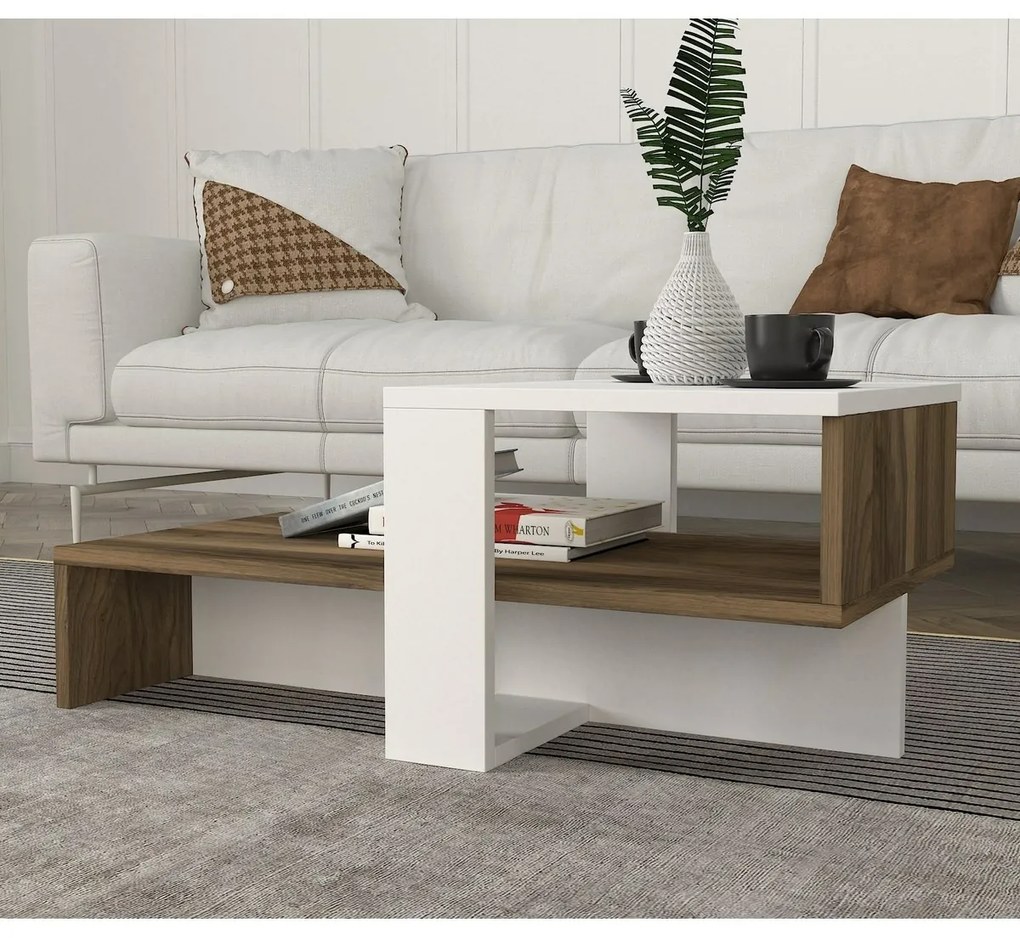Măsuță de cafea Chain White and Walnut