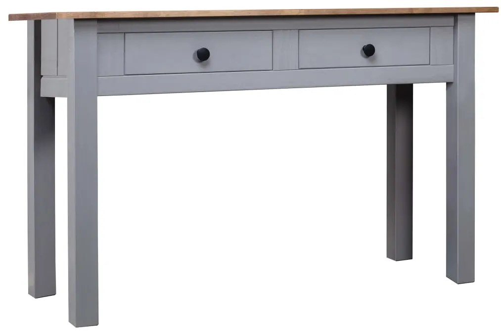 vidaXL Masă consolă, gri, 110x40x72 cm, lemn masiv de pin, gama Panama