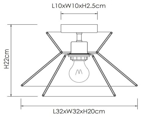 Plafonieră Lucide 10120/32/72 TASMAN 1xE27/60W/230V bej