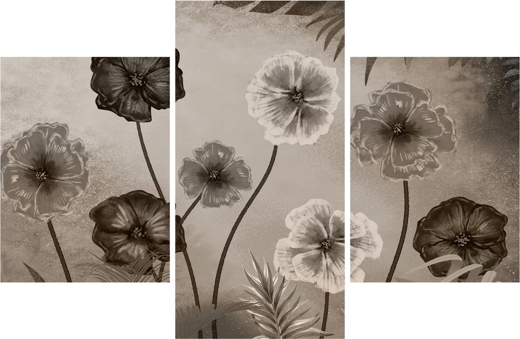 Tablou - Flori desenate (90x60 cm)