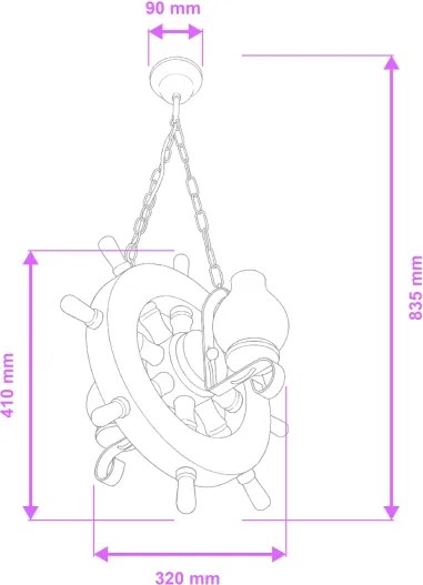 Lustră pe lanț Brilagi TIMONA 2xE14/40W/230V fag/nuc