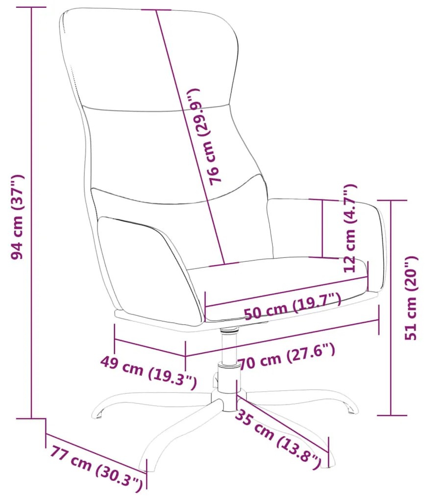 Scaun de relaxare cu suport de picioare, crem, textil Crem