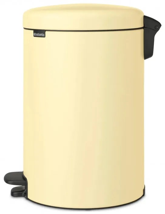 Cos cu pedala Brabantia NewIcon 1008848, 20 L, Inchidere lina, Baza antiderapanta, Galben