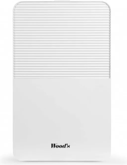 Dezumidificator de aer Woods MDK13, 2 viteze, Pana la 60 m², Potrivit si pentru baie, 108 m³, 12 l/24 h, hidrostat, 44 dB, IPX1, Alb