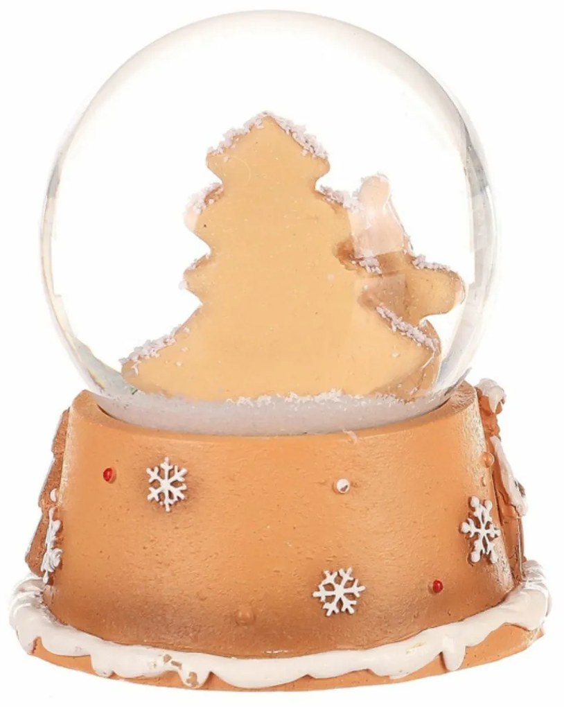 Glob de zăpadă de Crăciun Moș Crăciun din turtădulce, poliresin , 9 cm