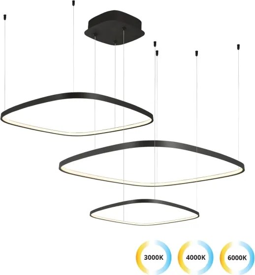 Lustră LED reglabilă pe cablu LORENZO LED/70W/230V 3000/4000/6000K neagră + telecomandă